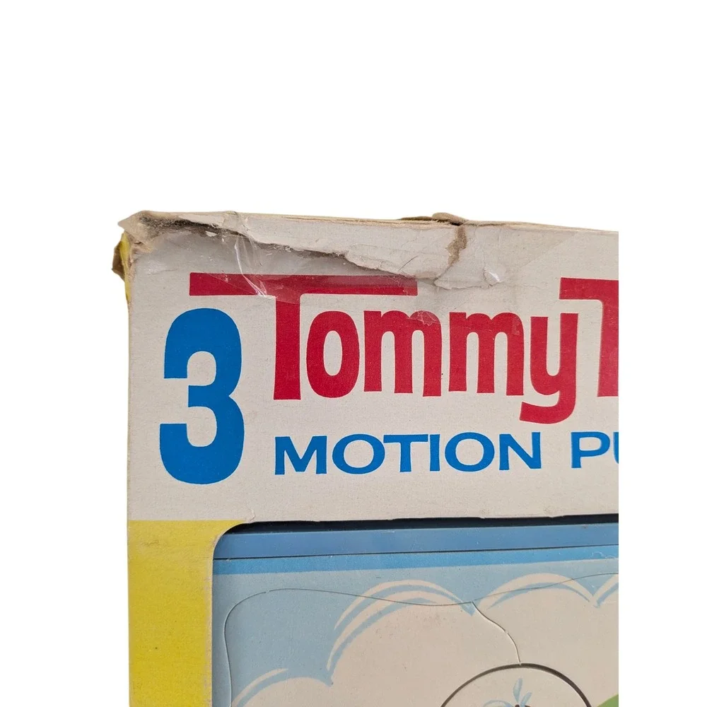 Vintage 1965 Tommy Turner 3 Motion Puzzles Gilbert Nursery Rhymes Set No 1